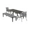 Armen Living Koala Clip and Camino 5 Piece Outdoor Dining Set in Dark Eucalyptus with Gray Rope 840254333819 - alternate 1